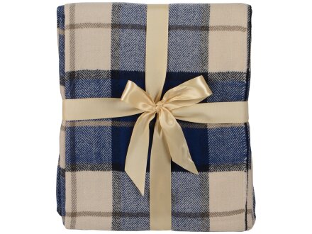 Плед акриловый в клетку Tartan, синий Плед акриловый в клетку Tartan, синий