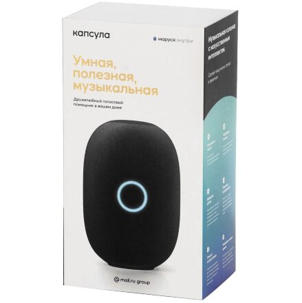 Умная колонка «Капсула» с помощником «Маруся», черная Умная колонка «Капсула» с помощником «Маруся», черная
