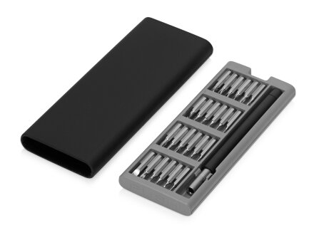 Отвертка с набором из 24 насадок Bits, черный Отвертка с набором из 24 насадок Bits, черный