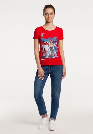 Футболка женская Ragazza Di Mare, красная Футболка женская Ragazza Di Mare, красная