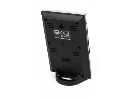 Настольная метеостанция Como с часами-будильником, серебристый/черный Настольная метеостанция Como с часами-будильником, серебристый/черный