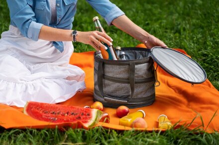 Складная термосумка Coast, бордовая Складная термосумка Coast, бордовая