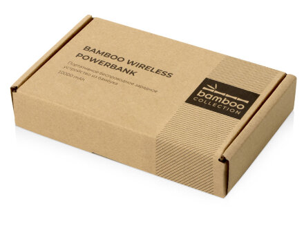 Внешний беспроводной аккумулятор из бамбука Bamboo Air, 10000 mAh Внешний беспроводной аккумулятор из бамбука Bamboo Air, 10000 mAh