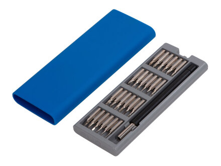 Отвертка с набором из 24 насадок Bits, темно-синий Отвертка с набором из 24 насадок Bits, темно-синий