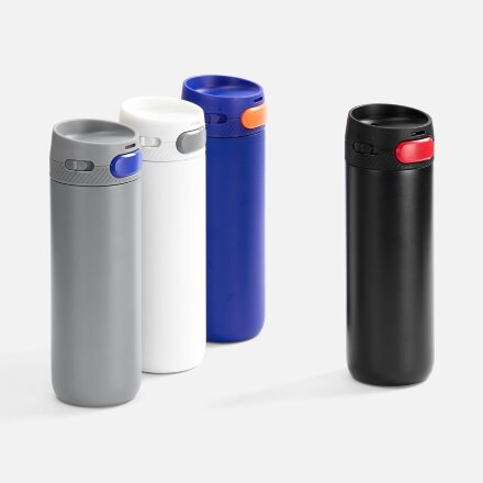 Термостакан X1 с цветной кнопкой, черный с красным