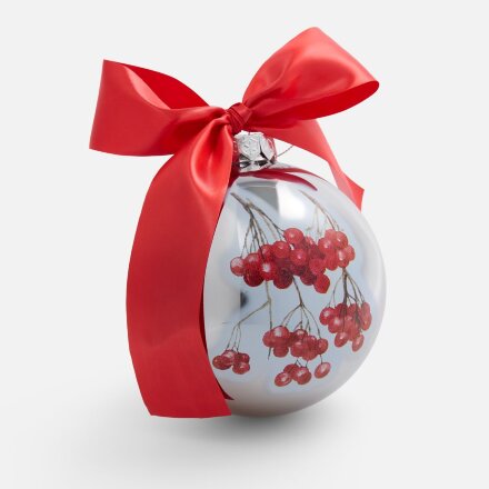 Елочный шар Finery Gloss, 8 см, глянцевый серебристый Елочный шар Finery Gloss, 8 см, глянцевый серебристый