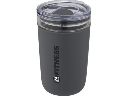 Bello, стеклянная кружка объемом 420 мл с внешней стенкой из переработанного пластика, серый Bello, стеклянная кружка объемом 420 мл с внешней стенкой из переработанного пластика, серый