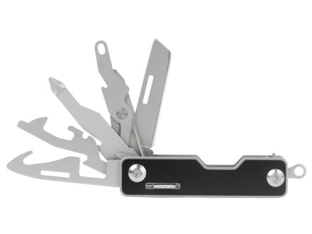 Мультитул-складной Canto 10-в-1 с защитным фиксатором, серебристый/черный Мультитул-складной Canto 10-в-1 с защитным фиксатором, серебристый/черный