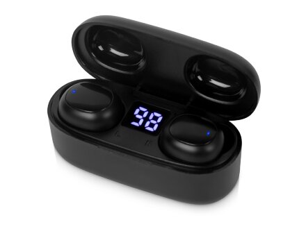 Беспроводные наушники TWS в кейсе Volts. Evolt, черный, пластик Беспроводные наушники TWS в кейсе Volts. Evolt, черный, пластик