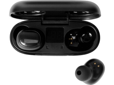 Беспроводные наушники TWS в кейсе Volts. Evolt, черный, пластик Беспроводные наушники TWS в кейсе Volts. Evolt, черный, пластик
