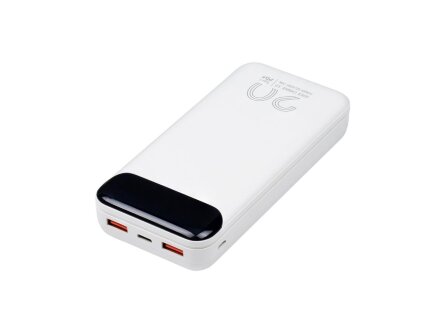 RIVACASE VA2580 (20 000mAh), QC/PD 20W внешний аккумулятор с дисплеем, белый /24 RIVACASE VA2580 (20 000mAh), QC/PD 20W внешний аккумулятор с дисплеем, белый /24