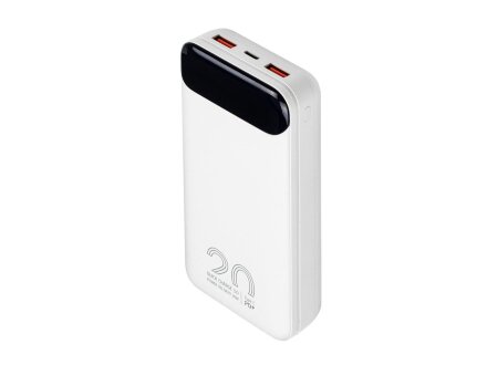 RIVACASE VA2580 (20 000mAh), QC/PD 20W внешний аккумулятор с дисплеем, белый /24 RIVACASE VA2580 (20 000mAh), QC/PD 20W внешний аккумулятор с дисплеем, белый /24