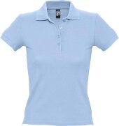 Рубашка поло женская People 210, голубая Рубашка поло женская People 210, голубая