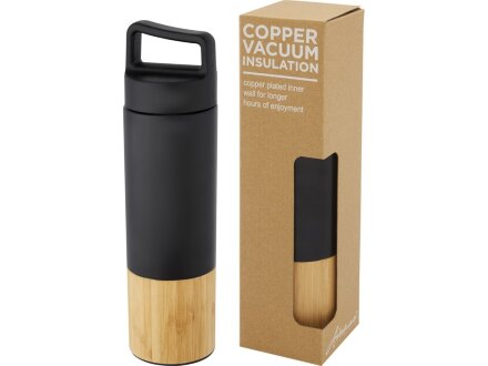 Torne Бутылка из нержавеющей стали объемом 540 мл с медной вакуумной изоляцией и внешней стенкой из бамбука, черный Torne Бутылка из нержавеющей стали объемом 540 мл с медной вакуумной изоляцией и внешней стенкой из бамбука, черный