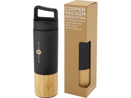 Torne Бутылка из нержавеющей стали объемом 540 мл с медной вакуумной изоляцией и внешней стенкой из бамбука, черный Torne Бутылка из нержавеющей стали объемом 540 мл с медной вакуумной изоляцией и внешней стенкой из бамбука, черный
