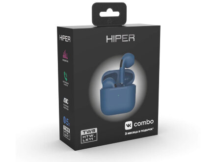 Беспроводные наушники HIPER TWS Lazo X11 Blue (HTW-LX11) Bluetooth 5.3 гарнитура, Синий Беспроводные наушники HIPER TWS Lazo X11 Blue (HTW-LX11) Bluetooth 5.3 гарнитура, Синий