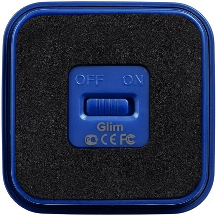 Беспроводная колонка с подсветкой гравировки Glim, синяя Беспроводная колонка с подсветкой гравировки Glim, синяя