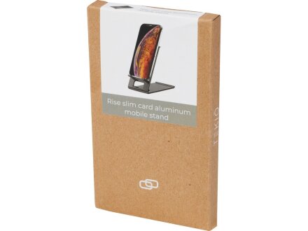 Тонкая алюминиевая подставка для телефона Rise, черный Тонкая алюминиевая подставка для телефона Rise, черный