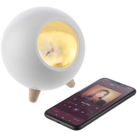 Беспроводная лампа-колонка Right Meow, белая Беспроводная лампа-колонка Right Meow, белая