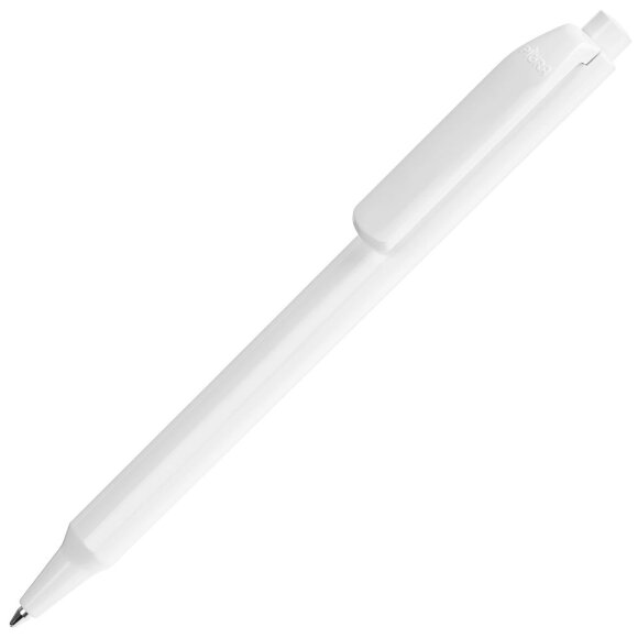 Ручка шариковая Pigra P04 Polished, белая с нанесением логотипа