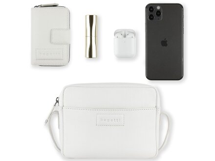 Сумка кросс-боди женская BUGATTI Elsa, белая, воловья кожа/полиэстер, 19х5,5х14 см Сумка кросс-боди женская BUGATTI Elsa, белая, воловья кожа/полиэстер, 19х5,5х14 см