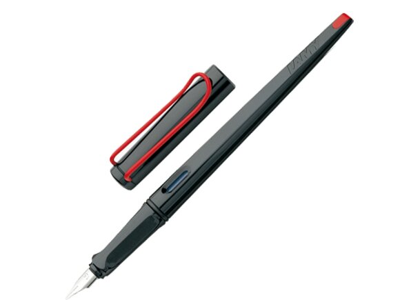 Ручка перьевая 015 joy, Черный/красный клип, 1.9 mm с нанесением логотипа