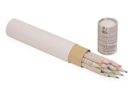 Набор цветных карандашей из газетной бумаги в тубе News, 12шт. Набор цветных карандашей из газетной бумаги в тубе News, 12шт.