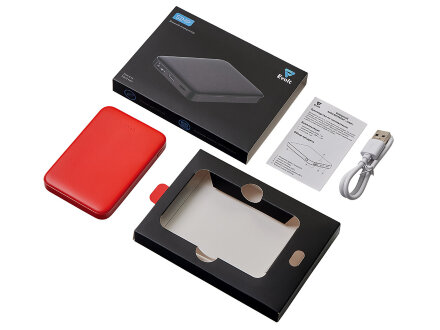 Внешний аккумулятор Simp, 5000 мАч, красный