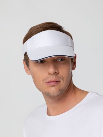 Козырек Active, белый с темно-синим кантом Козырек Active, белый с темно-синим кантом