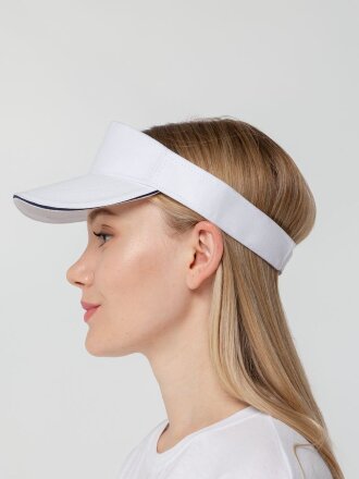 Козырек Active, белый с темно-синим кантом Козырек Active, белый с темно-синим кантом