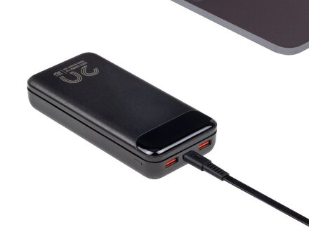 RIVACASE VA2580 (20 000mAh), QC/PD 20W внешний аккумулятор с дисплеем, черный /24 RIVACASE VA2580 (20 000mAh), QC/PD 20W внешний аккумулятор с дисплеем, черный /24