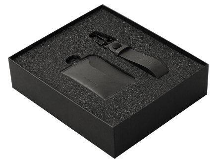 Подарочный набор Long River: картхолдер, ремешок для ключей, черная коробка