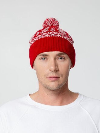 Шапка Elnik, красная с молочно-белым Шапка Elnik, красная с молочно-белым