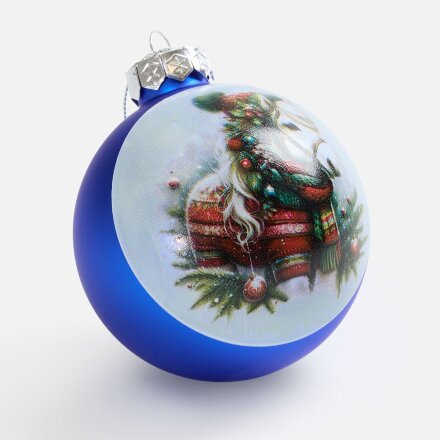 Елочный шар Finery Matt, 8 см, матовый синий Елочный шар Finery Matt, 8 см, матовый синий