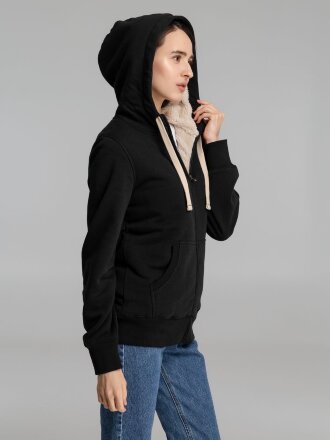 Толстовка унисекс на молнии Sherpa 280, черная Толстовка унисекс на молнии Sherpa 280, черная