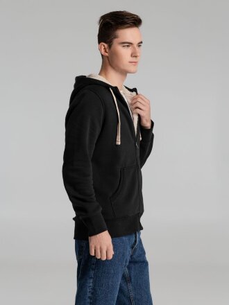 Толстовка унисекс на молнии Sherpa 280, черная Толстовка унисекс на молнии Sherpa 280, черная