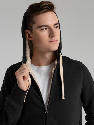 Толстовка унисекс на молнии Sherpa 280, черная Толстовка унисекс на молнии Sherpa 280, черная