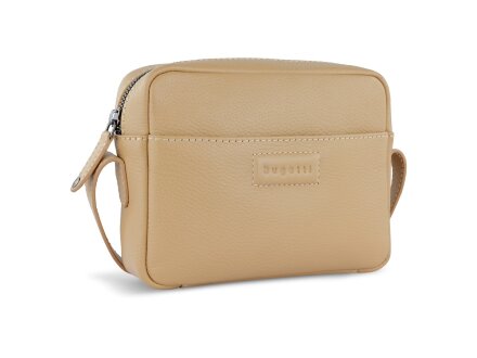 Сумка кросс-боди женская BUGATTI Elsa, песочного цвета, воловья кожа/полиэстер, 19х5,5х14 см Сумка кросс-боди женская BUGATTI Elsa, песочного цвета, воловья кожа/полиэстер, 19х5,5х14 см