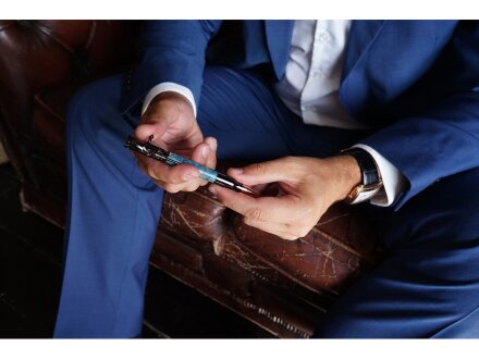 Ручка шариковая Кап клена, голубой Ручка шариковая Кап клена, голубой