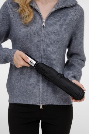 Зонт складной Fiber, черный Зонт складной Fiber, черный