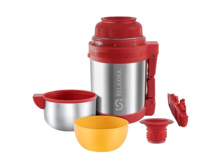 Термос универсальный (для еды и напитков) Relaxika 201, 800 мл, стальной Термос универсальный (для еды и напитков) Relaxika 201, 800 мл, стальной
