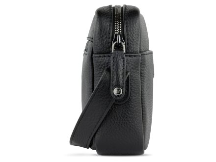 Сумка кросс-боди женская BUGATTI Elsa, чёрная, воловья кожа/полиэстер, 19х5,5х14 см Сумка кросс-боди женская BUGATTI Elsa, чёрная, воловья кожа/полиэстер, 19х5,5х14 см