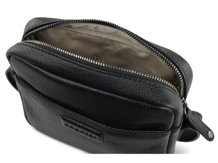 Сумка кросс-боди женская BUGATTI Elsa, чёрная, воловья кожа/полиэстер, 19х5,5х14 см Сумка кросс-боди женская BUGATTI Elsa, чёрная, воловья кожа/полиэстер, 19х5,5х14 см