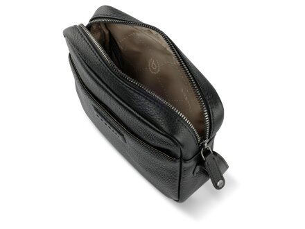 Сумка кросс-боди женская BUGATTI Elsa, чёрная, воловья кожа/полиэстер, 19х5,5х14 см Сумка кросс-боди женская BUGATTI Elsa, чёрная, воловья кожа/полиэстер, 19х5,5х14 см