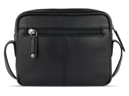 Сумка кросс-боди женская BUGATTI Elsa, чёрная, воловья кожа/полиэстер, 19х5,5х14 см Сумка кросс-боди женская BUGATTI Elsa, чёрная, воловья кожа/полиэстер, 19х5,5х14 см