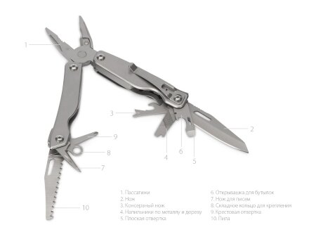 Мультитул-пассатижи Combo, серебро Мультитул-пассатижи Combo, серебро