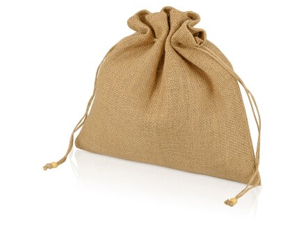 Мешочек подарочный, джут, большой, натуральный Мешочек подарочный, джут, большой, натуральный