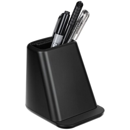 Настольный органайзер с зарядкой, лампой, вентилятором и подсветкой логотипа powerTower, черный Настольный органайзер с зарядкой, лампой, вентилятором и подсветкой логотипа powerTower, черный