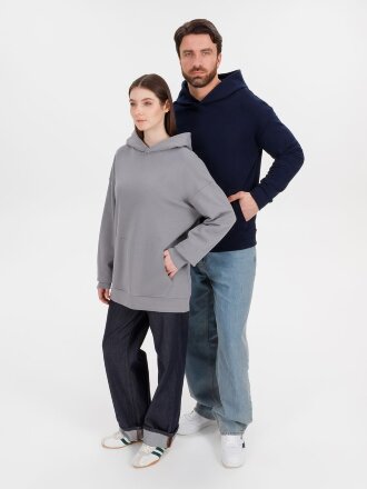 Худи оверсайз унисекс Outshine, темно-синее Худи оверсайз унисекс Outshine, темно-синее