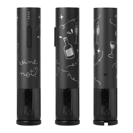 Набор для вина с электрическим штопором Sacramento, черный Набор для вина с электрическим штопором Sacramento, черный